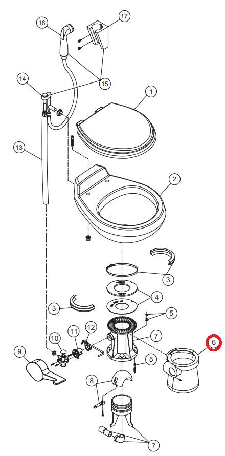 Dometic Toilet Flush Pedal 385310138 Highskyrvparts