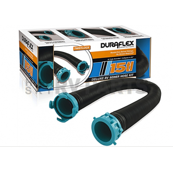 Duraflex Sewer Hose 15' Length - with Internal Steel Wire Frame - 21843-1