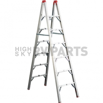 Double Sided Folding Ladder 7' Height 6 Steps 225 LB-3
