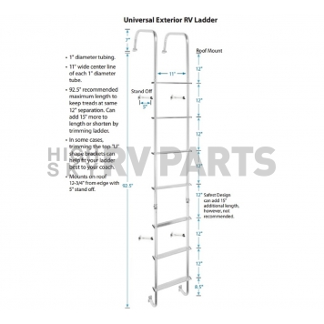 Stromberg Carlson Universal RV Aluminum Ladder, 7.70', 7 Steps-1