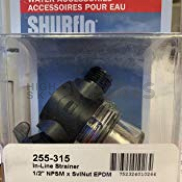 SHURflo Fresh Water Pump Strainer 1/2 inch NPSM Inlet x 1/2 inch Female Swivel Outlet 255-315 -7
