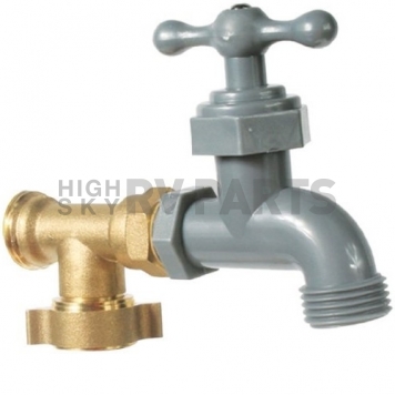 Camco Fresh Water Connector With Brass Faucet - 22463-1