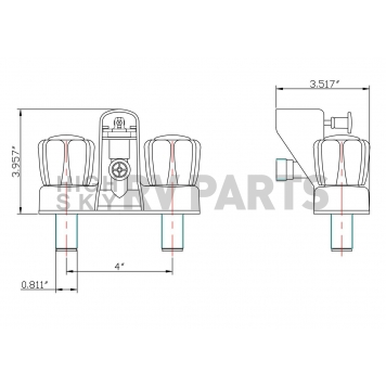Dura Faucet 2 Handle White Plastic for Lavatory DF-SA110S-WT-2