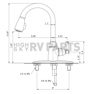 Dura Faucet Silver Plastic for Kitchen DF-PK160-SN-6