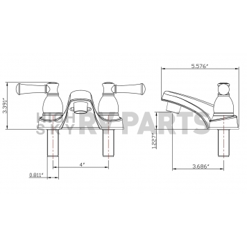 Dura Faucet Designer Series 2 Lever Handle Silver Plastic for Lavatory DF-PL700L-SN-5