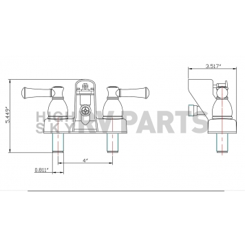 Dura Faucet Designer Series 2 Lever Handle Silver Plastic for Lavatory DF-SA110L-SN-2