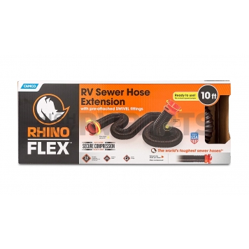 Camco RhinoFLEX Extension Sewer Hose 10' Length - with Lug and Bayonet Fittings - 39764 -6