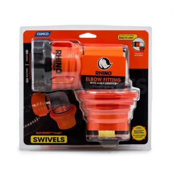 Camco RhinoFLEX Sewer Hose 4-in-1 Connector - Swivel Elbow Fitting - 39733 -13