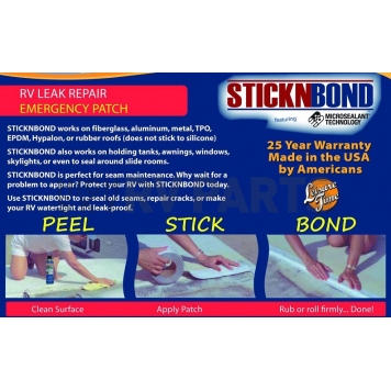 Leisure Time STICKNBOND RV Roof Repair Patch 6 inch x 6 inch-1