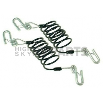 Demco RV Trailer Safety Cable 86'' Coiled With Hooks 7000 LB - Set Of 2-6
