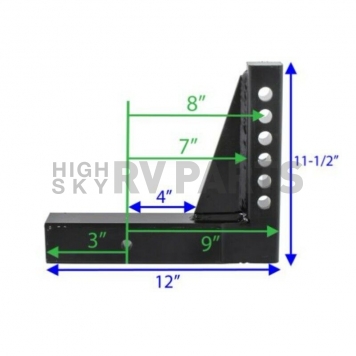 Equal-i-zer 2.5 inch Weight Distribution Hitch Shank 12 inch Overall Length 8 inch Rise 4 inch Drop 90-02-4800 -4
