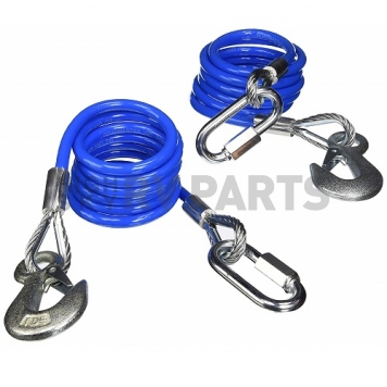 Roadmaster Trailer Safety Cable 68'' With Single Snap Hook Coiled 6000 Lbs - Set Of 2-5