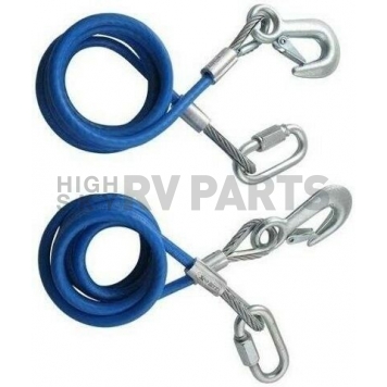 Roadmaster Trailer Safety Cable 68'' With Single Snap Hook Coiled 6000 Lbs - Set Of 2-2