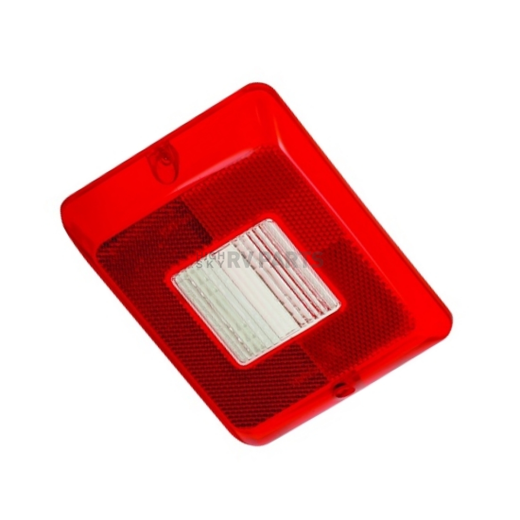 Bargman Trailer Light Lens for Vertical 84/ 85/ 86 Series Tail Lights Clear  Center/ Red Border