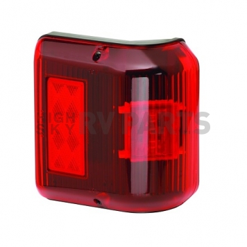 Bargman Trailer Side Marker Light with Red Lens with Black Base - 48-86-202-1