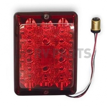 Bargman Trailer Light Stop/ Tail/ Turn Light LED Rectangular Red with Bulb Socket Plug -2