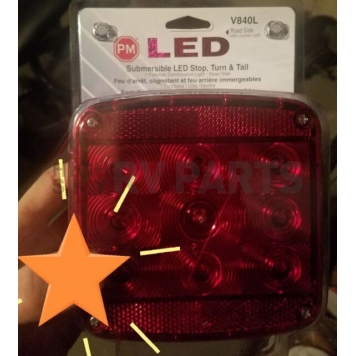 Peterson Mfg. Trailer Stop/ Turn/ Tail/ License Light LED Square Red-4