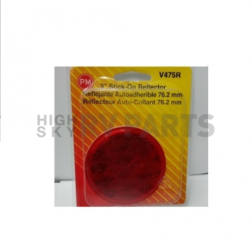 Peterson Mfg. Reflector Lens 3-3/16 inch Round Quick Mount Red without Housing Adhesive Backing-5
