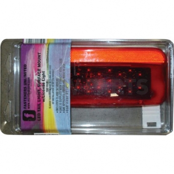 Fasteners Unlimited Tail Light LED Rectangular with License Plate Bracket White - 003-81LM1-5