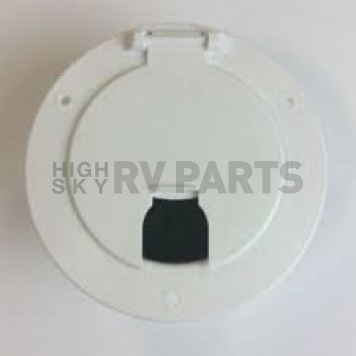 Power Cable Hatch Door - 5-1/8 inch Round White-3