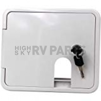 JR Products Electrical Access Door, Polar White, Key Lock-3