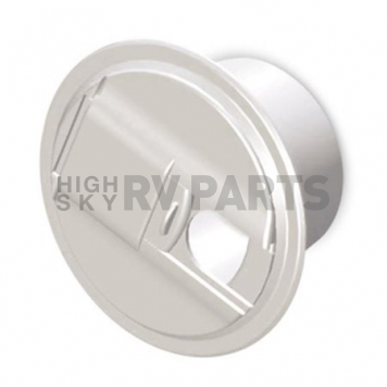 RV Designer Round Electric Cable Hatch, Colonial White-2