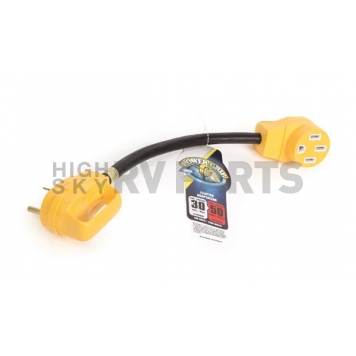 Camco RV 18 inch PowerGrip Dogbone Electrical Adapter, 30AM / 50AF - 55185-3