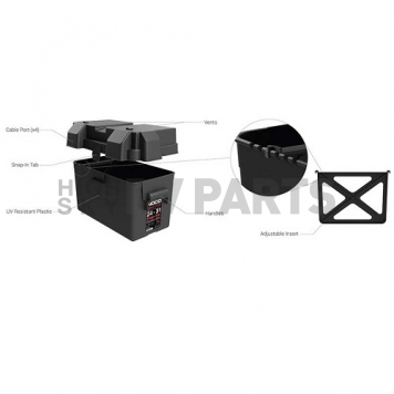 Noco Snap-Top Battery Box - Group 24-31 - Black-7