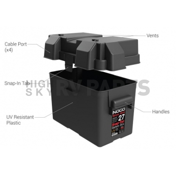 Noco Snap-Top Battery Box for Group 27 - Black-1