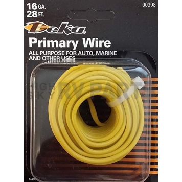 East Penn Primary Wire 16 Gauge 28' Carded Yellow - 00398-1