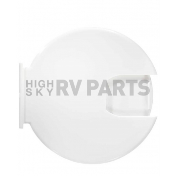RV Designer Deluxe Round Electrical Hatch, Polar White, Access Door-4