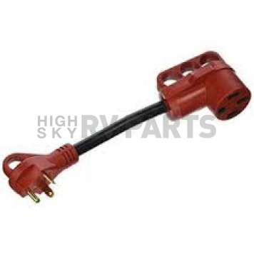 Valterra Mighty Cord 30AM-50AF Adapter Cord with Handle, 12″, Red - A10-3050F-1