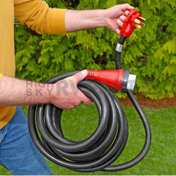 Valterra Mighty Cord 50Amp 25′ RV Detachable Power Cord w/Handle, Red-4