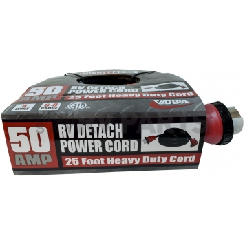 Valterra Mighty Cord 50Amp 25′ RV Detachable Power Cord w/Handle, Red-2