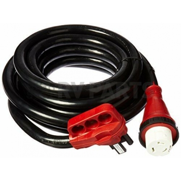 Valterra Mighty Cord 50Amp 25′ RV Detachable Power Cord w/Handle, Red-1