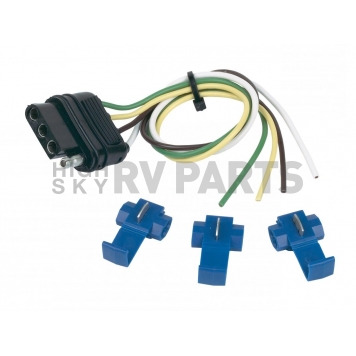 Trailer Wiring Connector Kit; 4 Wire Flat; 12 Inch Wire Length; With 3 Splice Connectors-7