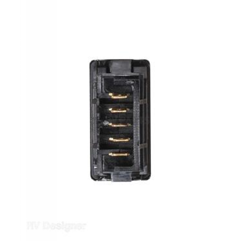 Interruttore A Bilico RV Designer S471 5A 14 VDC – Nero, Foro 2,2x2,7 Cm, Per Roulotte, Generatori E Divani Elettrici, 6 Terminali