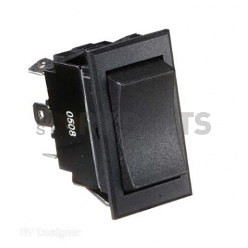 RV Designer Black Rocker Switch, 20 A, 6 Teriminal - DPDT-2