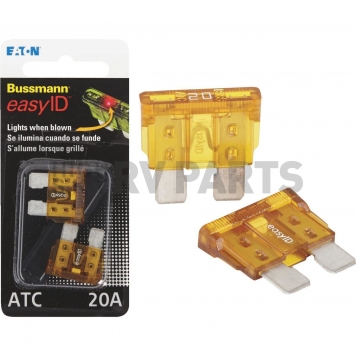 Bussman ATC Fuse Yellow Blade  20 Amp - Pack Of 2 -1