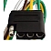 Trailer Wiring Connector Kit; 4 Wire Flat; 12 Inch Wire Length; With 3 Splice Connectors