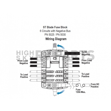 Blue Sea ST Blade Fuse Block - 6 Circuits with Negative Bus and Cover-6