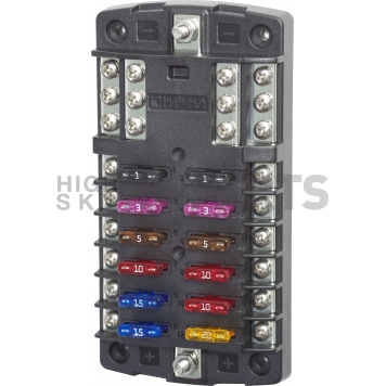 Blue Sea ST Blade Fuse Block - 12 Circuits with Negative Bus and Cover-7