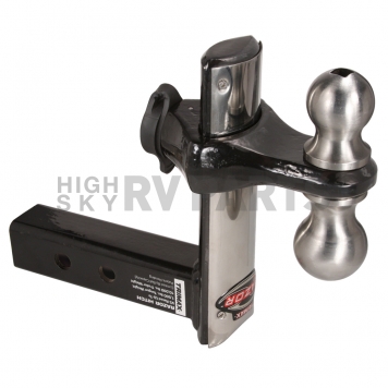 Trimax 2 inch RV Hitch Ball Mount Razor Adjustable 8 inch Drop in 1 inch Increments Dual Ball - TRZ8SFP-1