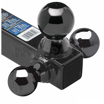 Tow Ready Tri-Ball Trailer Hitch Ball Mount 2 inch Square 8 inch Long Shank Black 2000 GTW-1