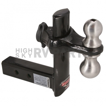 Trimax 2 inch RV Hitch Ball Mount Razor Chrome Adjustable 8 inch Drop in 1 inch - TRZ8PB-2