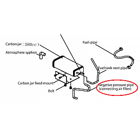Kipor Power Solutions Generator Carbon Canister Sub Pressure Hose - KGE3300TI-B-11012