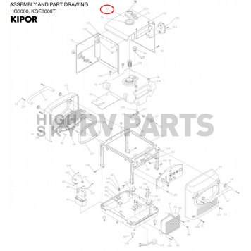 Kipor Power Solutions Generator Fuel Tank Shield KGE3300TI-08110