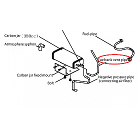 Kipor Power Solutions Generator Fuel Tank Ventilation Hose - KGE3300TI-B-11009