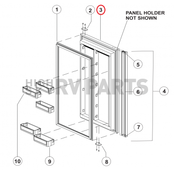 Norcold Refrigerator Door Panel Holder 61639830