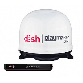 Winegard Playmaker Dual Satellite TV Antenna with DISH Wally Receiver - White - PL8000R